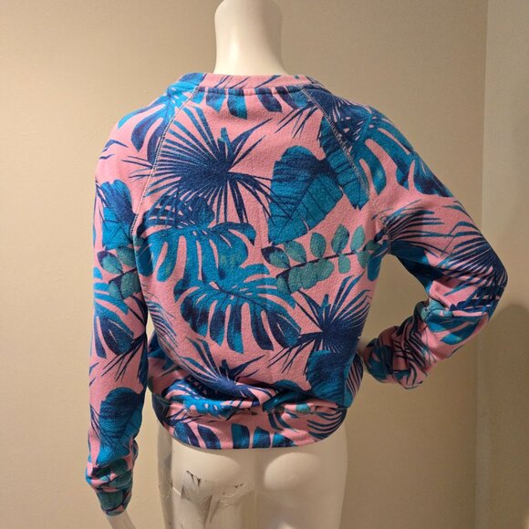 Spiritual Gangster Palm Leaf Logo Sweatshirt Pink Blue XS - Picture 5 of 5